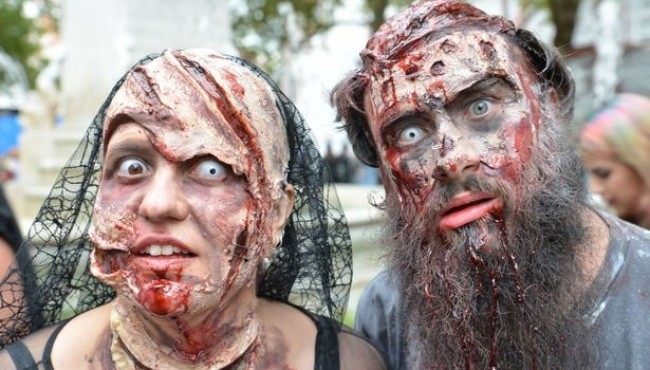 Undead hordes spotted on the streets of London... but don't worry it's just World Zombie Day
